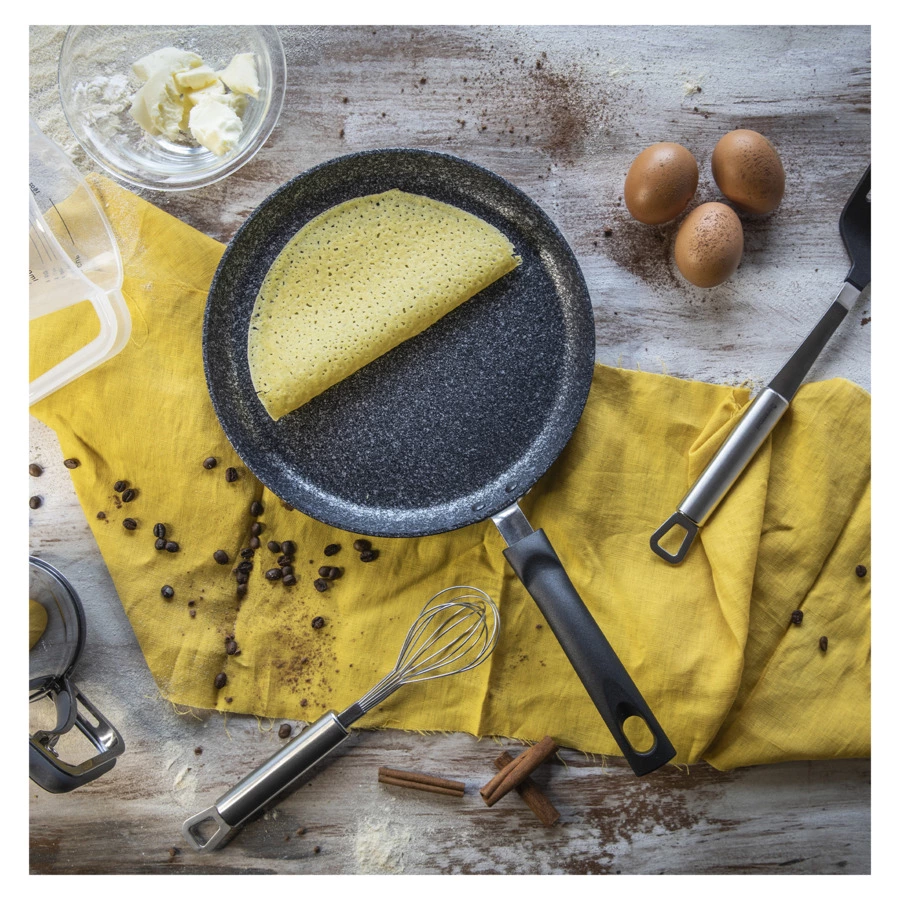 Сковорода блинная для индукции Barazzoni 25 см, алюминий, чёрная