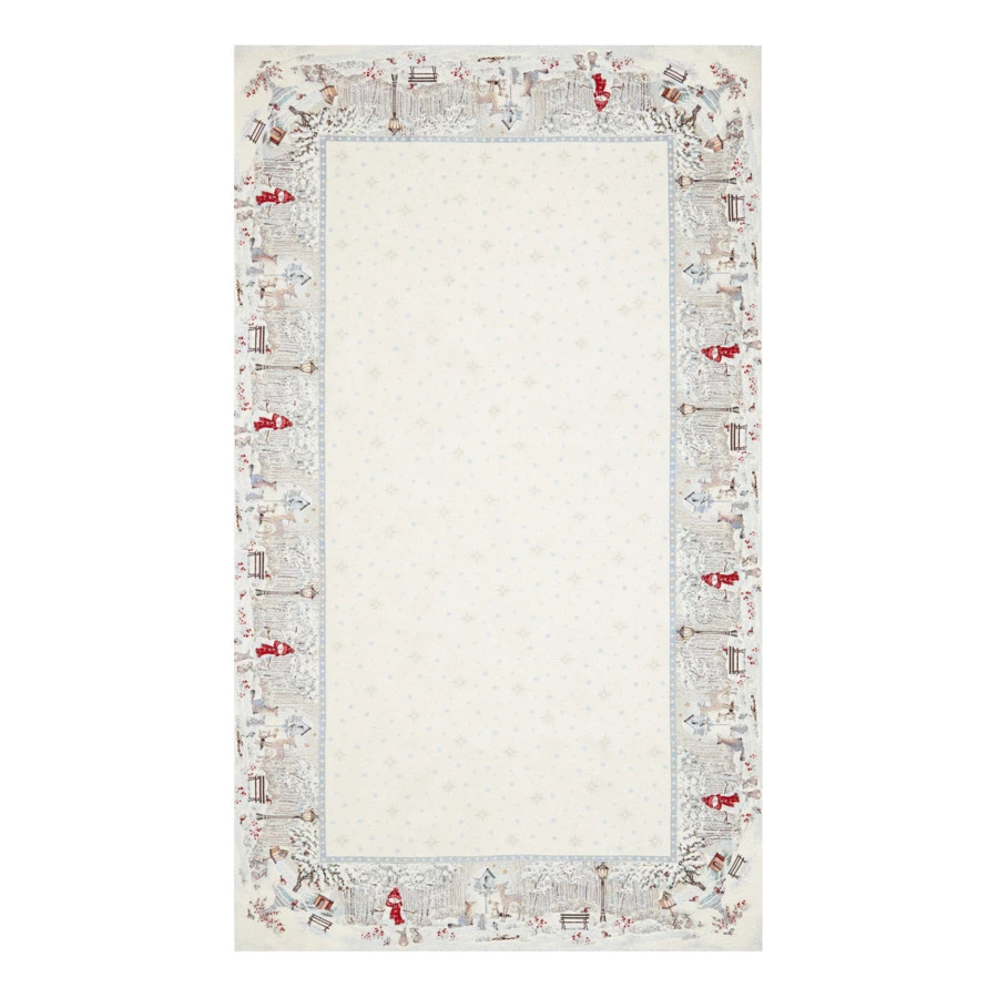 Скатерть прямоугольная Decor de Table Лесные друзья у кормушки 140х240 см, гобелен