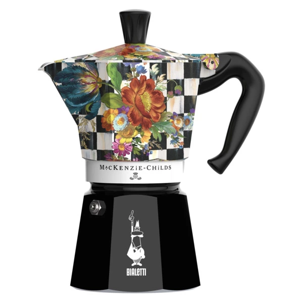 Кофеварка гейзерная Bialetti MacKenzie Moka Express на 6 порции, алюминий, черная