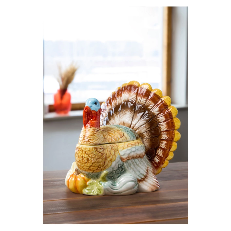 Банка с крышкой Decor de table Родная природа Индюшка 23,85х23,85х25,64 см, керамика