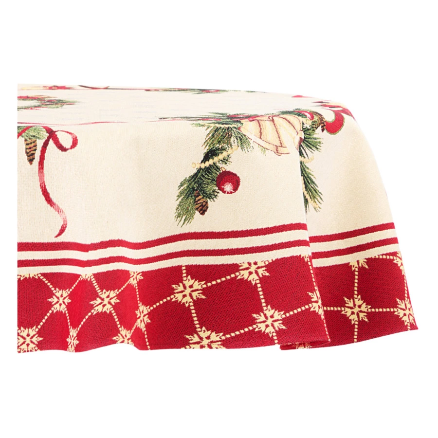 Скатерть овальная Decor de Table Колокольчики 140х180 см, гобелен, золото