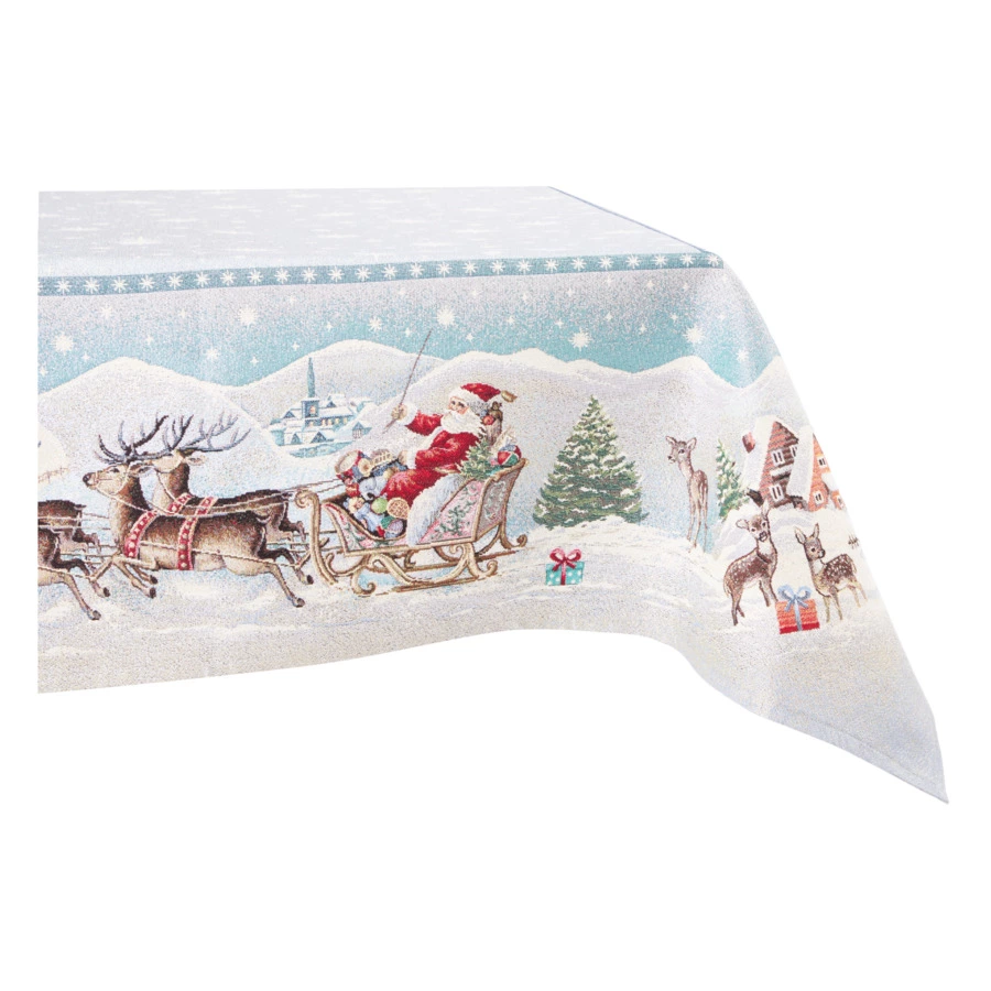 Скатерть квадратная Decor de Table Новогодние подарки 140х140 см, гобелен