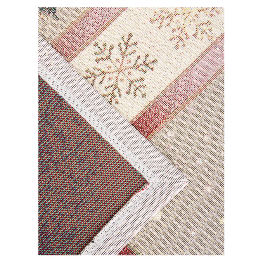 Скатерть-наперон Decor de Table Новогодний вечер 100х100 см, гобелен, бежевый