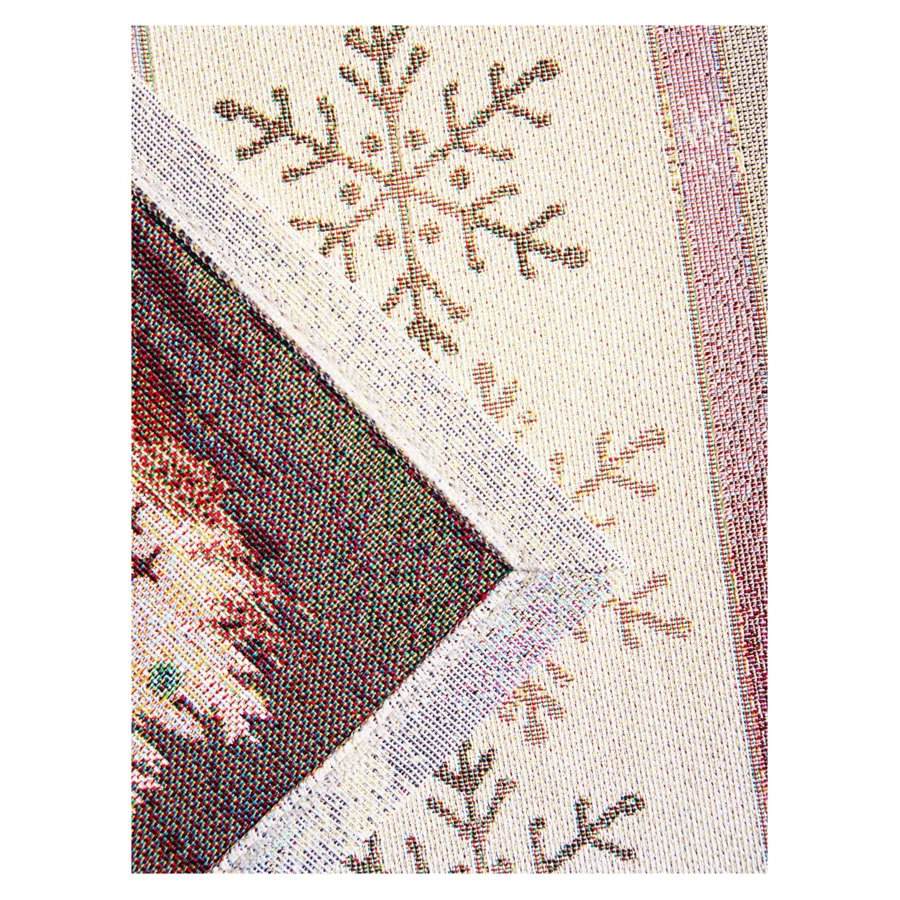 Дорожка для стола Decor de Table Новогодний вечер Снежинки 44х140 см, гобелен, бежевый