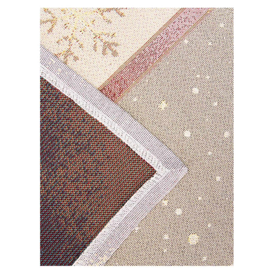 Скатерть квадратная Decor de Table Новогодний вечер Снежинки 140х140 см, гобелен, бежевый