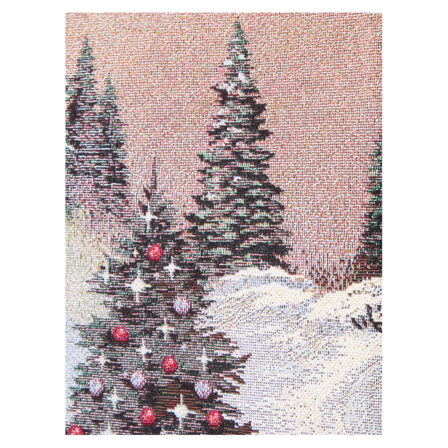 Скатерть квадратная Decor de Table Новогодний вечер Снежинки 140х140 см, гобелен, бежевый