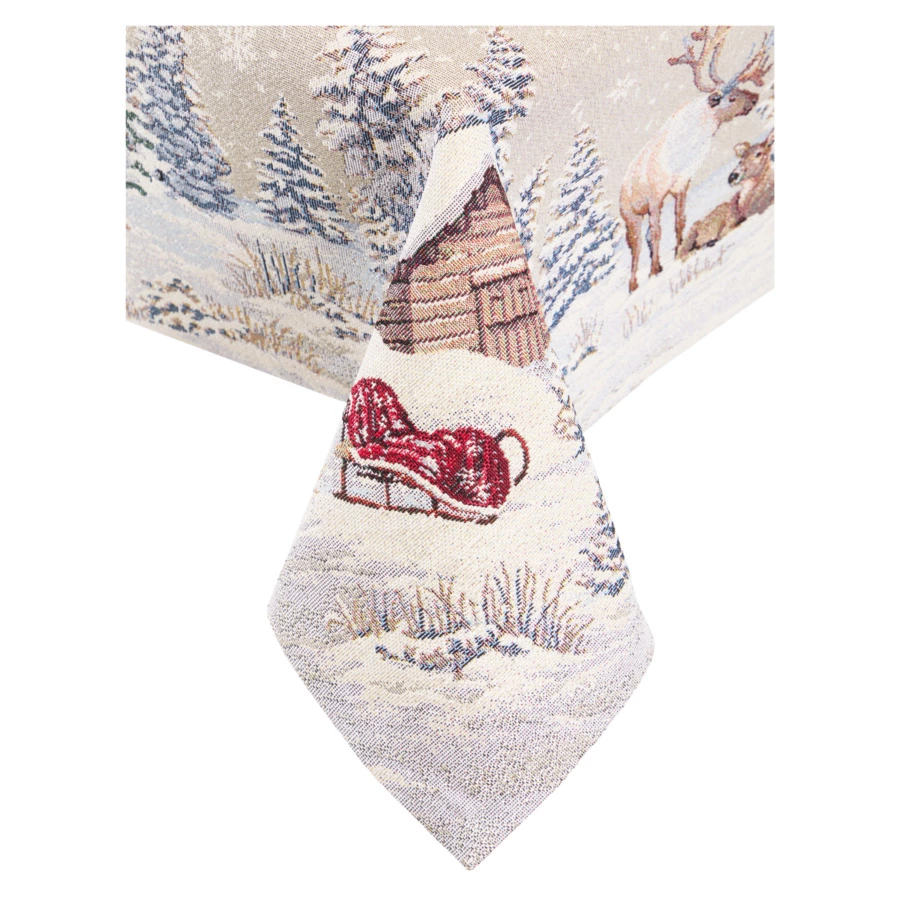 Скатерть-наперон Decor de Table Северные олени 100х100 см, гобелен