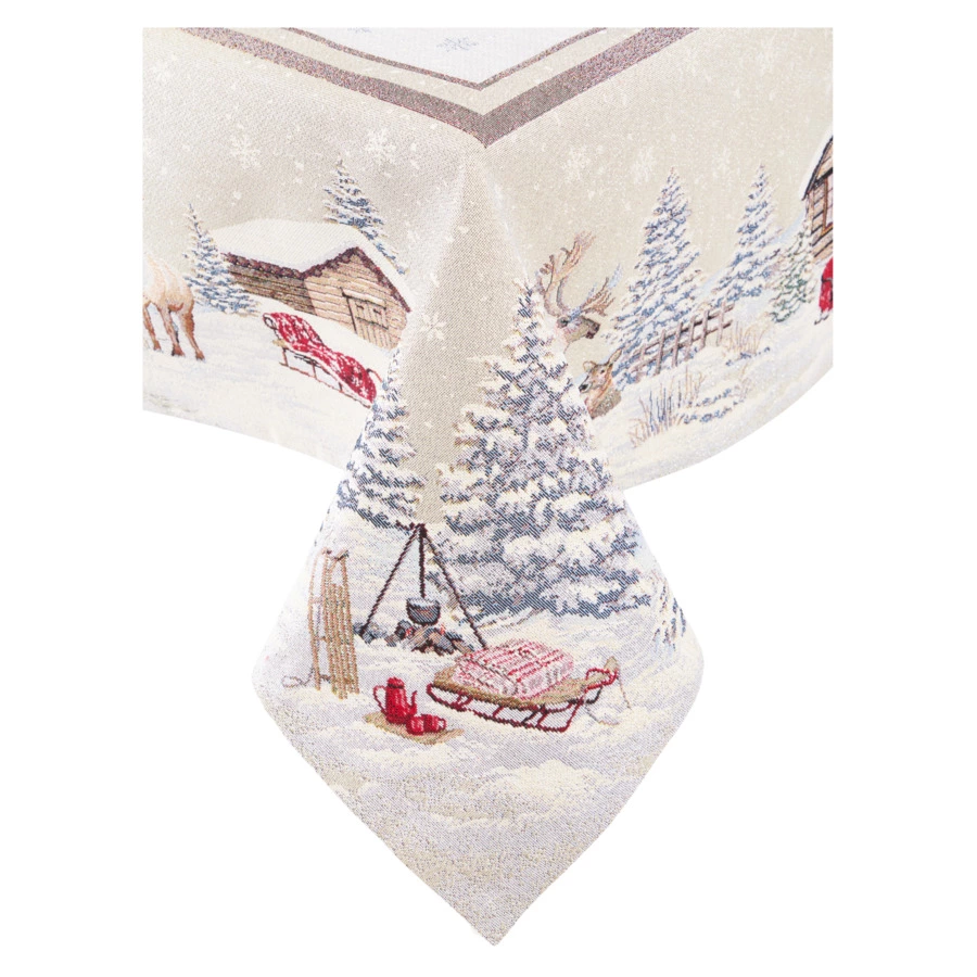 Скатерть квадратная Decor de Table Северные олени 140х140 см, гобелен