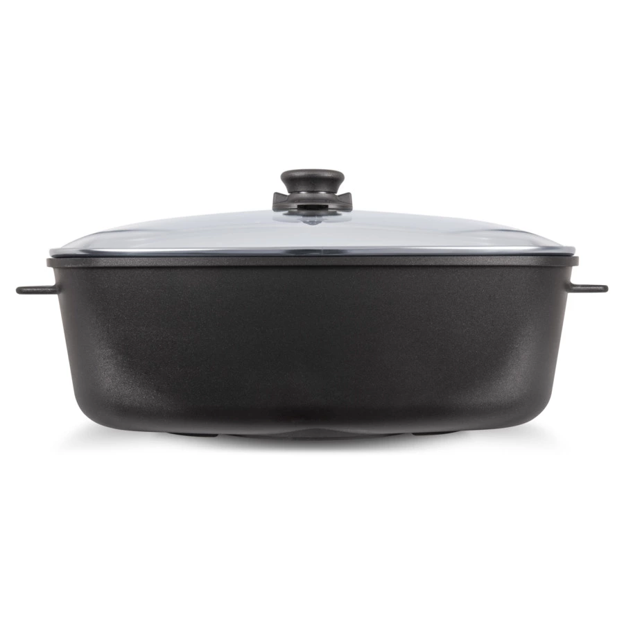 Утятница  с крышкой овальная Gastrolux 46х26х16 см, 8 л, алюминий литой, стекло, п/к