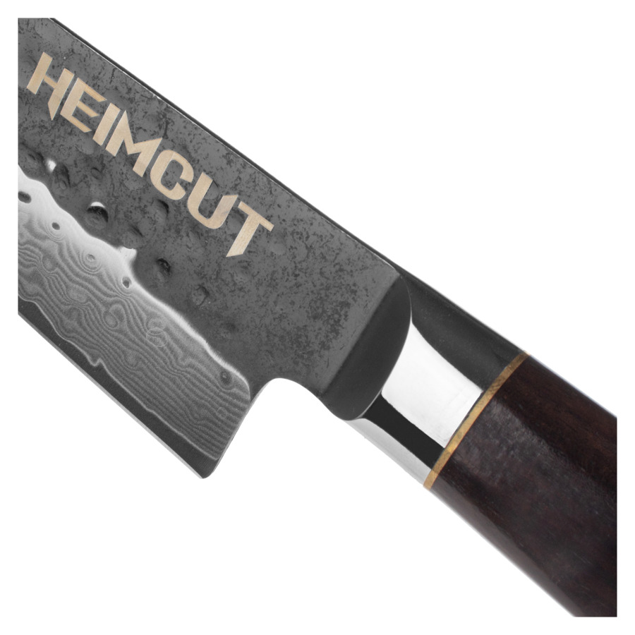 Нож поварской Кирицуке HEIMCUT Black Damascus 18 см, дамасская сталь 67 слоев, рукоять черное дерево