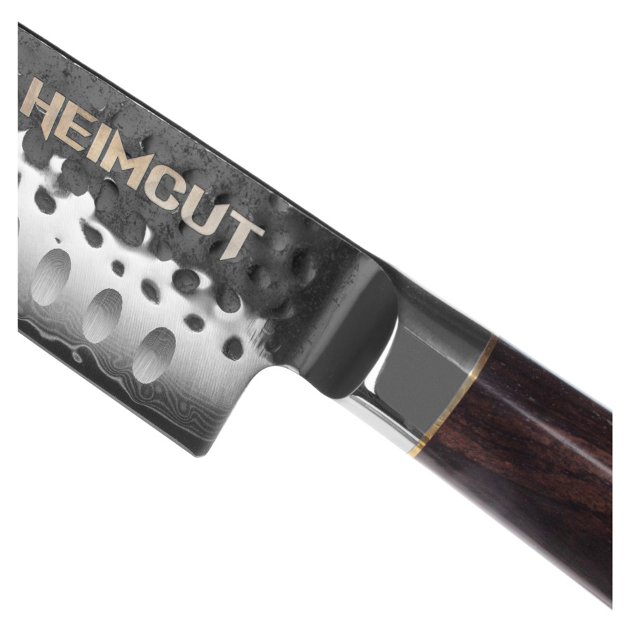 Нож поварской Сантоку HEIMCUT Black Damascus 18 см, дамасская сталь 67 слоев, рукоять черное дерево