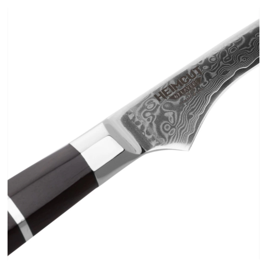 Нож обвалочный HEIMCUT Octa Damascus 14 см, дамасская сталь 67 слоев, рукоять черное дерево
