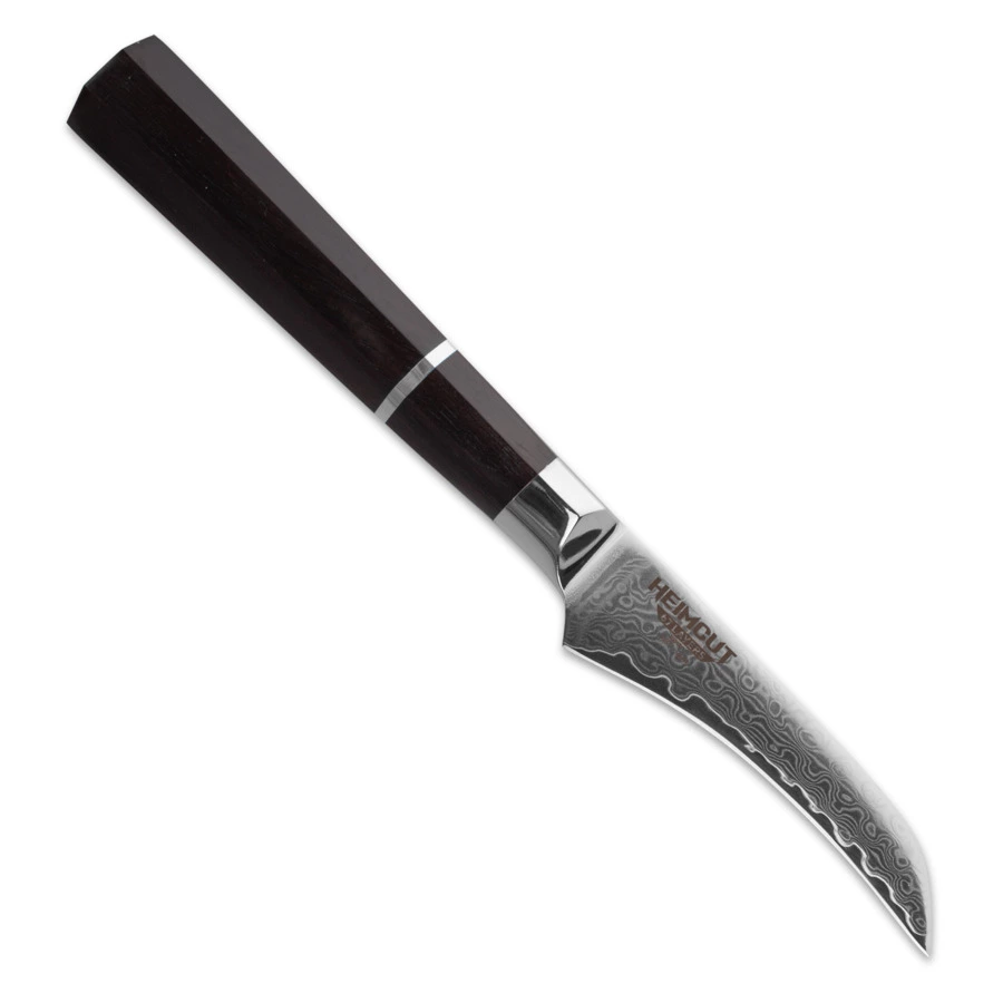 Нож для чистки овощей Шеф HEIMCUT Octa Damascus 9 см, дамасская сталь 67 слоев