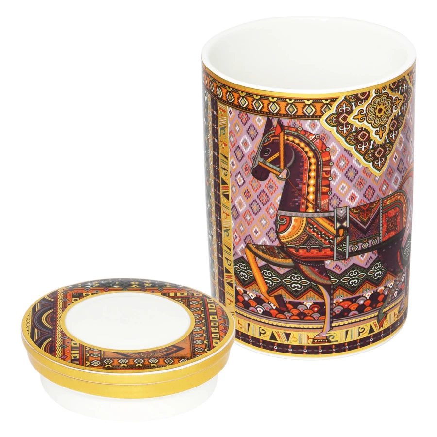 Банка для хранения Empire Сивка-Бурка 11х11х17 см, фарфор твердый, п/к