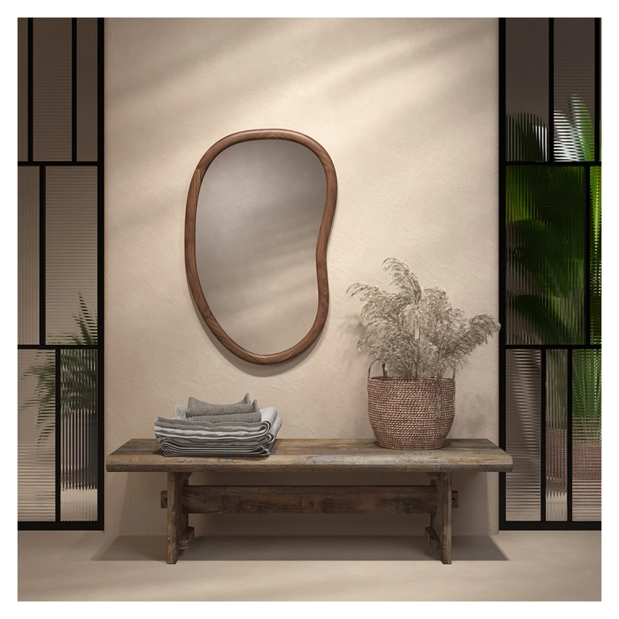 Зеркало настенное Bergenson Bjorn Torhill 64х99 см, коричневое, дерево манго