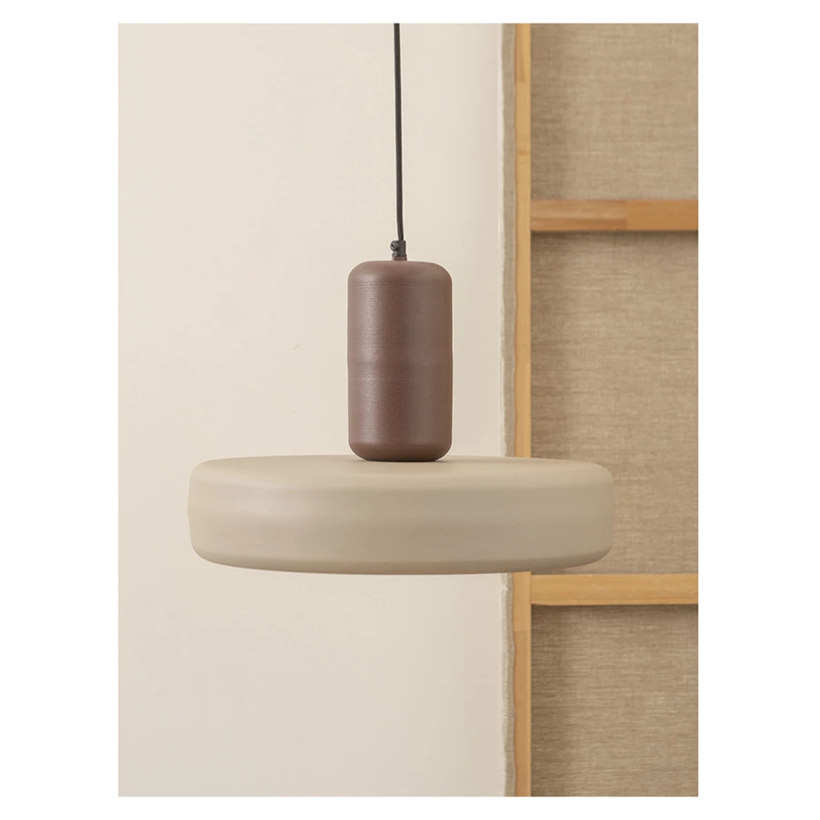 Светильник подвесной Bergenson Bjorn Juko 42х31 см, вишнево-бежевый