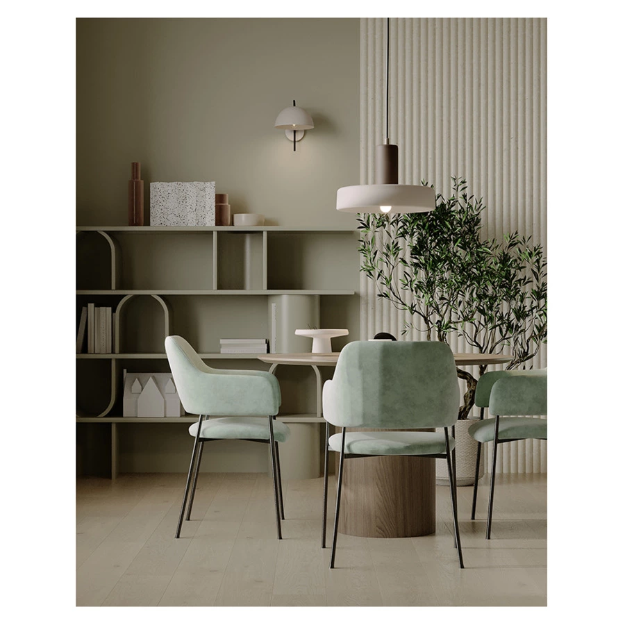 Светильник подвесной Bergenson Bjorn Juko 42х31 см, вишнево-бежевый