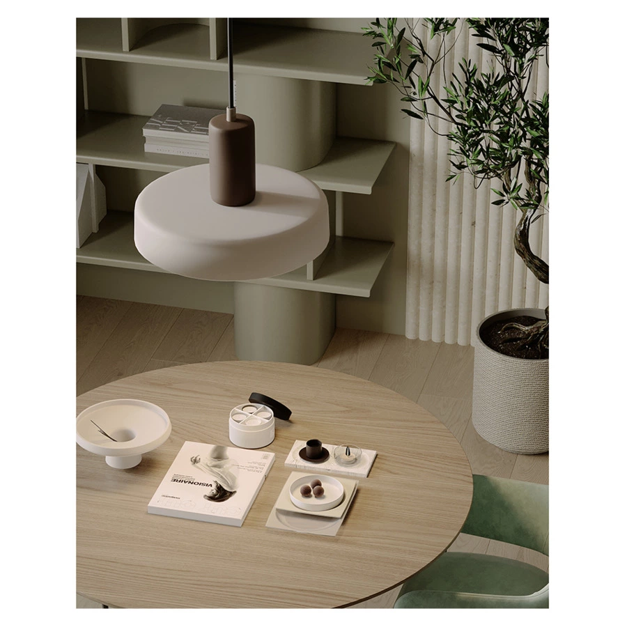 Светильник подвесной Bergenson Bjorn Juko 42х31 см, вишнево-бежевый