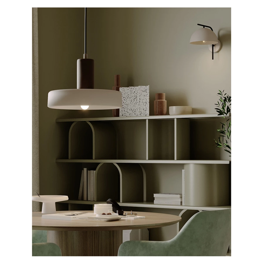 Светильник подвесной Bergenson Bjorn Juko 42х31 см, вишнево-бежевый