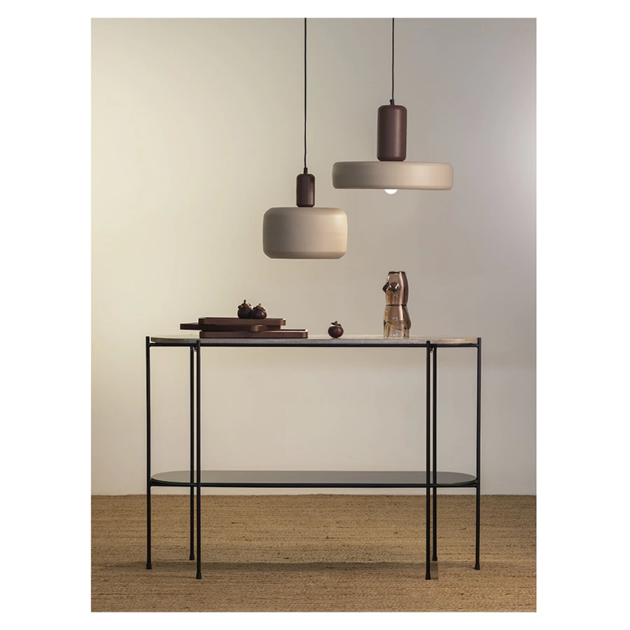 Светильник подвесной Bergenson Bjorn Juko 42х31 см, вишнево-бежевый