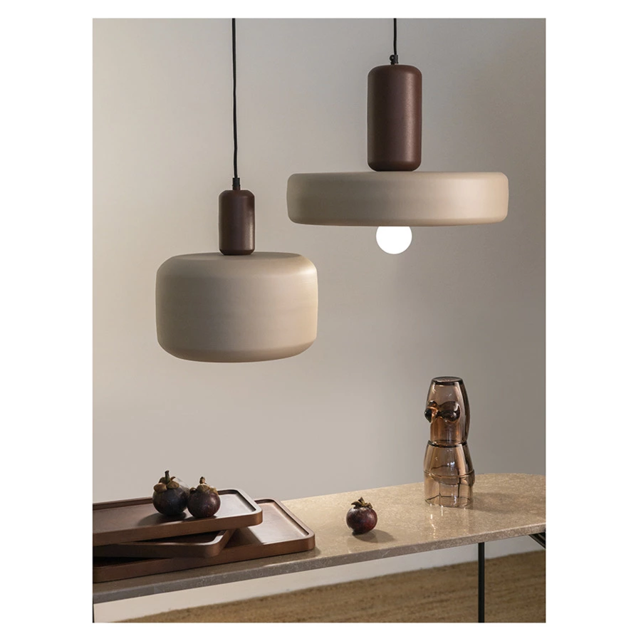 Светильник подвесной Bergenson Bjorn Juko 42х31 см, вишнево-бежевый