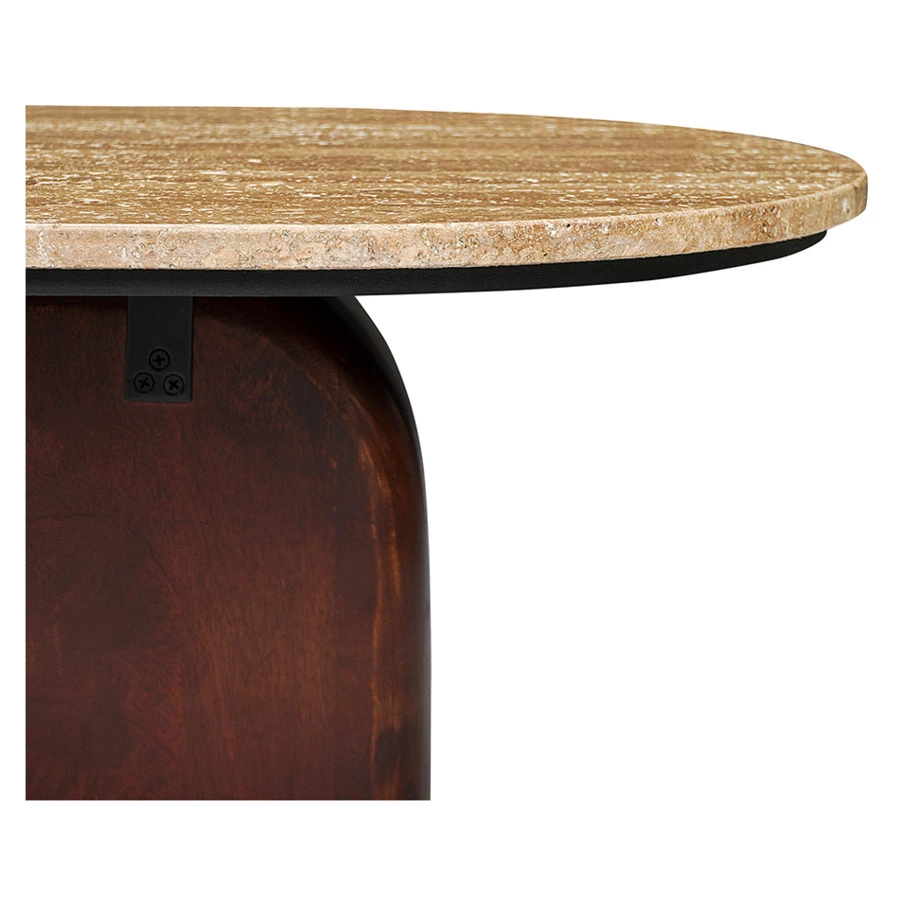 Столик журнальный Bergenson Bjorn Torhill 120х50 см, бежевый орех, травертин