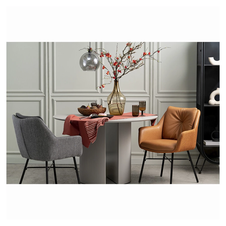 Стул Bergenson Bjorn Allar, экокожа, рогожка, серый, полиэстер