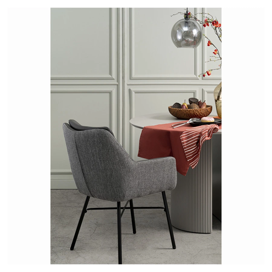 Стул Bergenson Bjorn Allar, экокожа, рогожка, серый, полиэстер