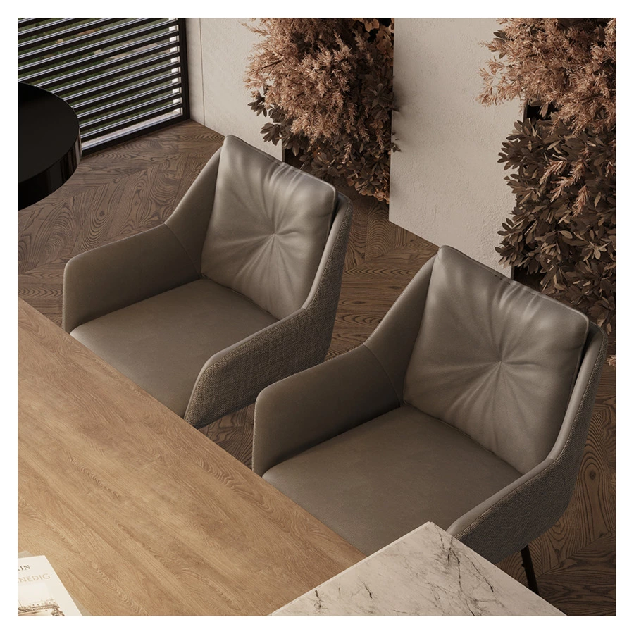 Стул Bergenson Bjorn Allar, экокожа, рогожка, серый, полиэстер