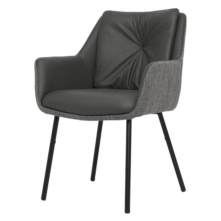 Стул Bergenson Bjorn Allar, экокожа, рогожка, серый, полиэстер