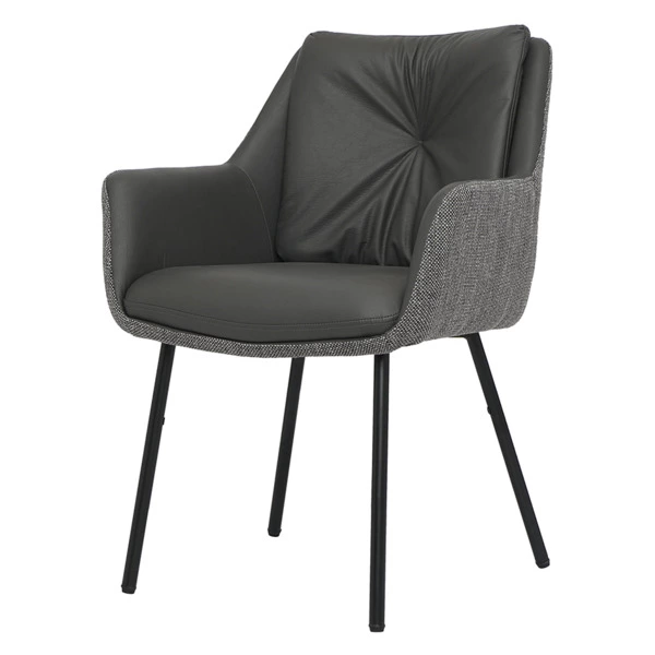 Стул Bergenson Bjorn Allar, экокожа, рогожка, серый, полиэстер