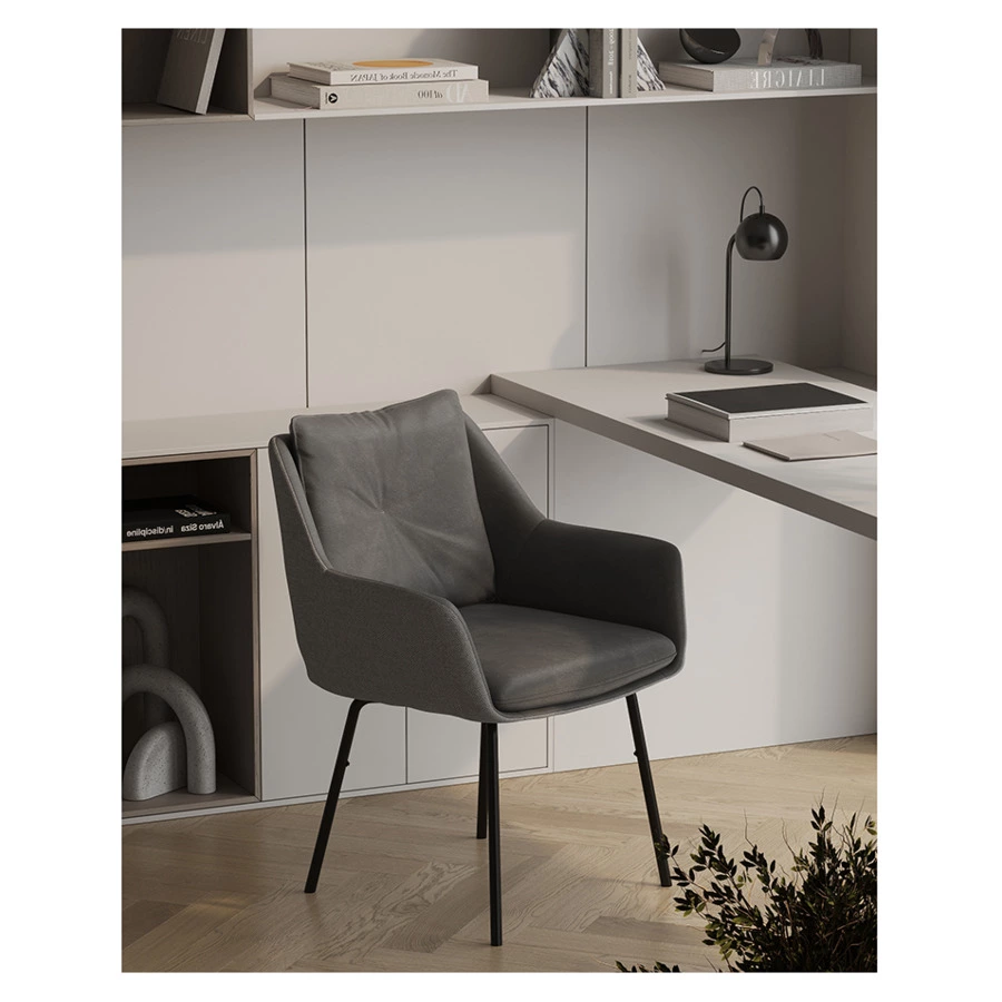 Стул Bergenson Bjorn Allar, экокожа, рогожка, серый, полиэстер