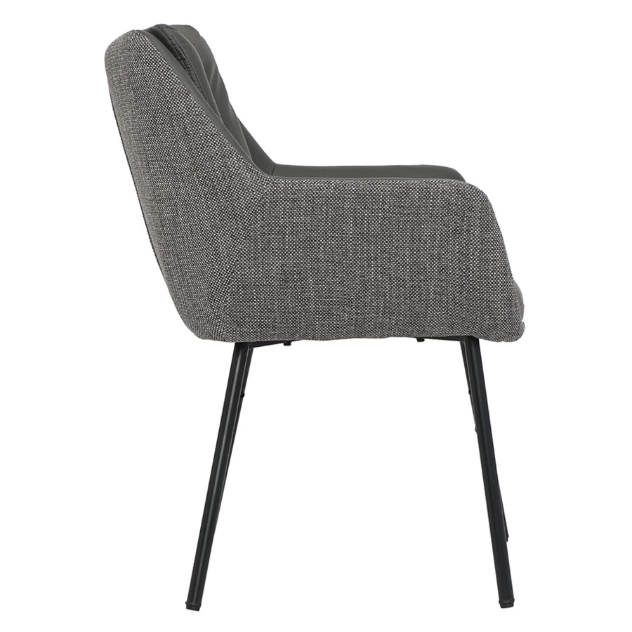 Стул Bergenson Bjorn Allar, экокожа, рогожка, серый, полиэстер