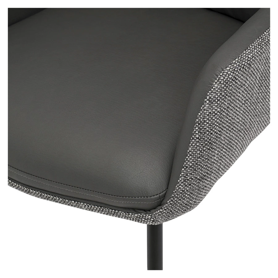 Стул Bergenson Bjorn Allar, экокожа, рогожка, серый, полиэстер