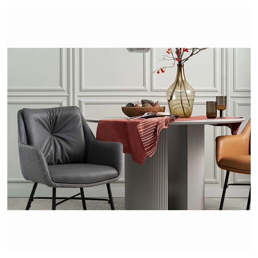 Стул Bergenson Bjorn Allar, экокожа, рогожка, серый, полиэстер