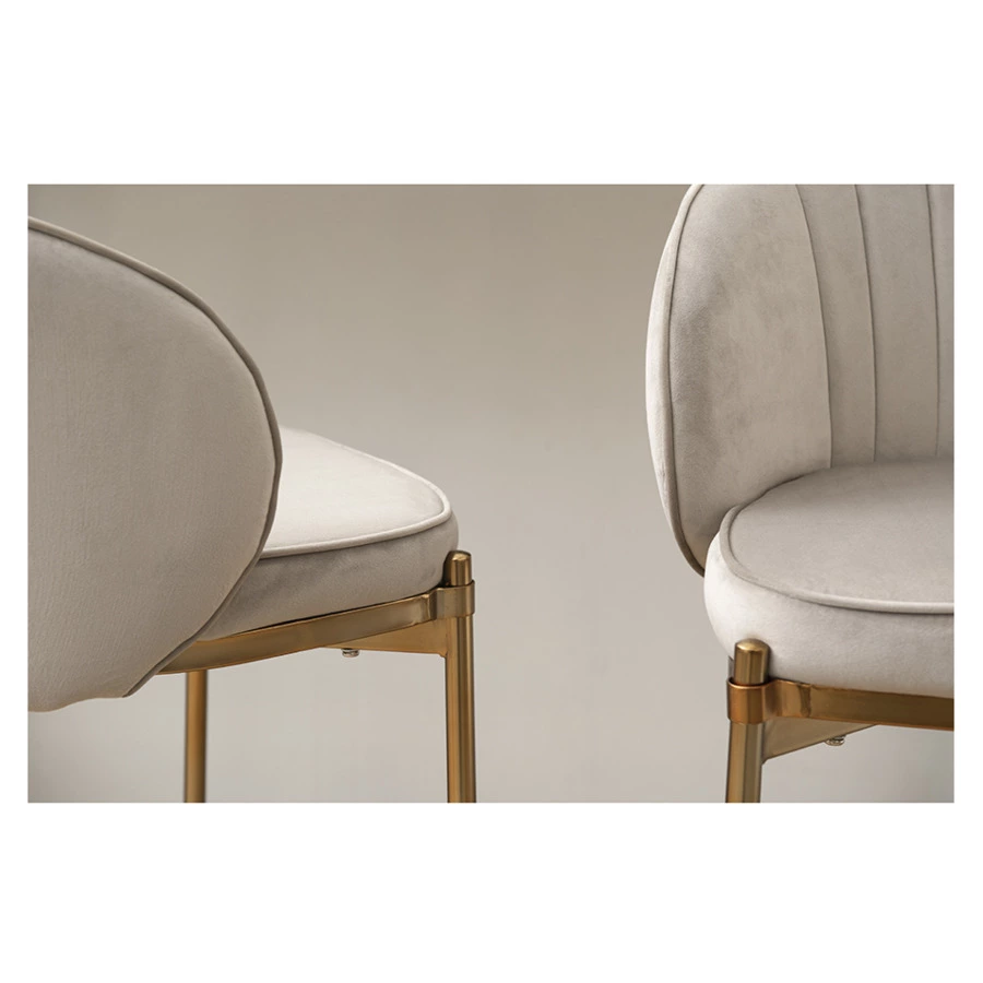 Стул барный Bergenson Bjorn Coral, велюр, серо-бежевый