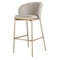 Стул барный Bergenson Bjorn Coral, велюр, серо-бежевый