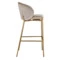 Стул барный Bergenson Bjorn Coral, велюр, серо-бежевый