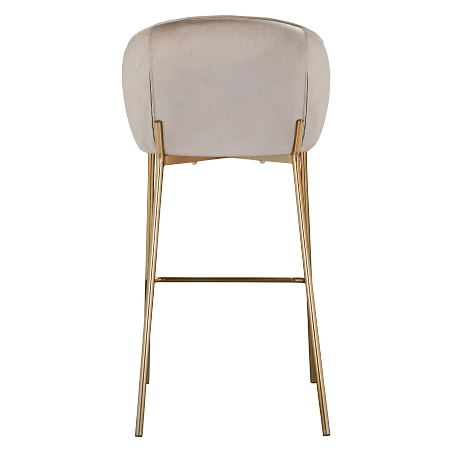 Стул барный Bergenson Bjorn Coral, велюр, серо-бежевый
