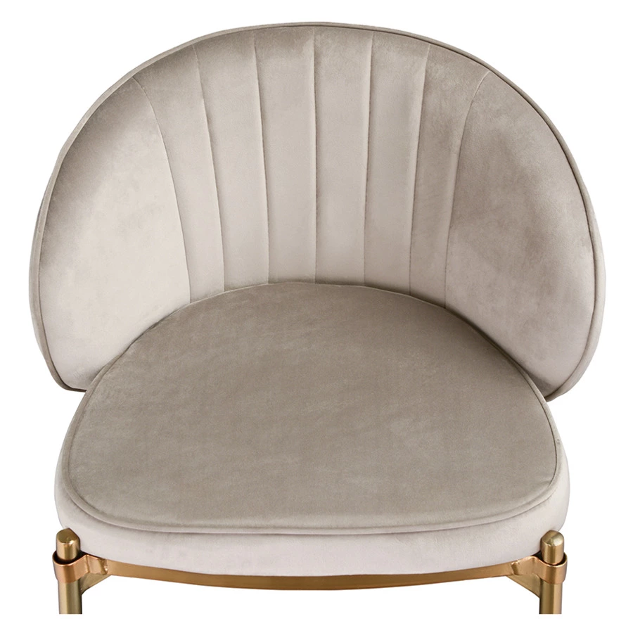 Стул барный Bergenson Bjorn Coral, велюр, серо-бежевый