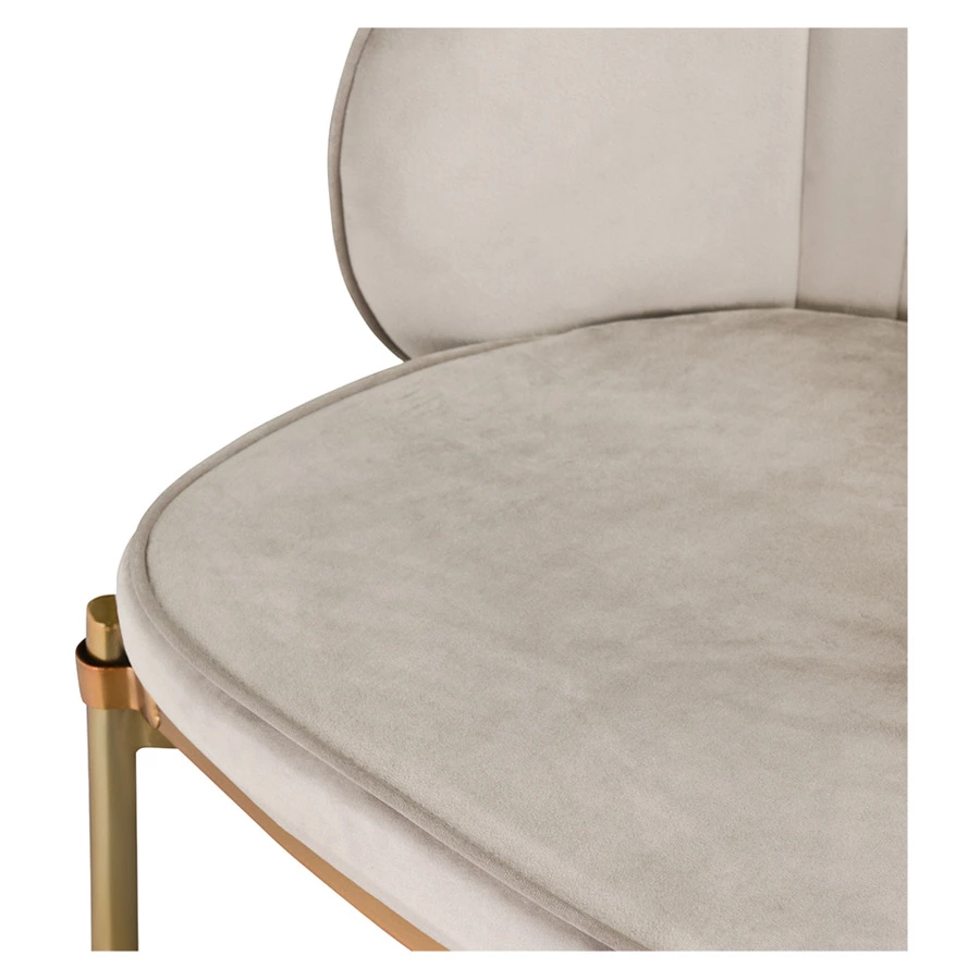 Стул барный Bergenson Bjorn Coral, велюр, серо-бежевый