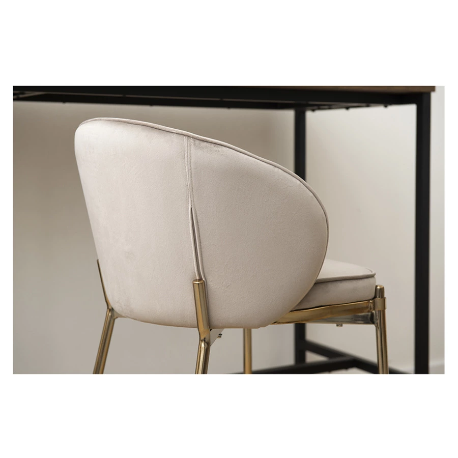 Стул полубарный Bergenson Bjorn Coral, велюр, серо-бежевый