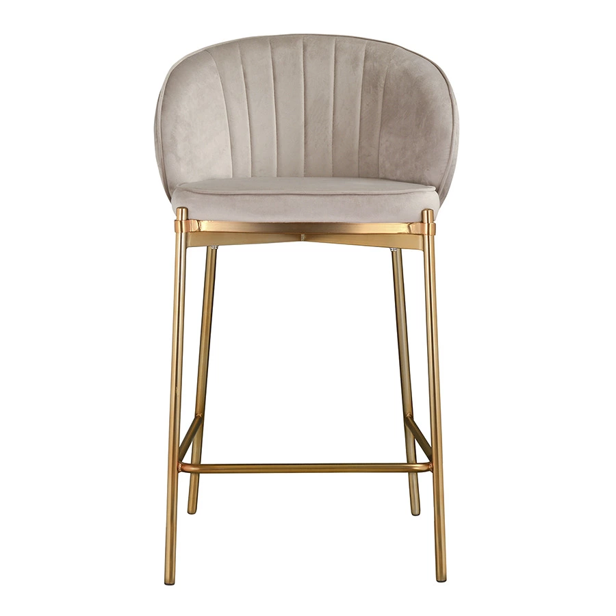 Стул полубарный Bergenson Bjorn Coral, велюр, серо-бежевый