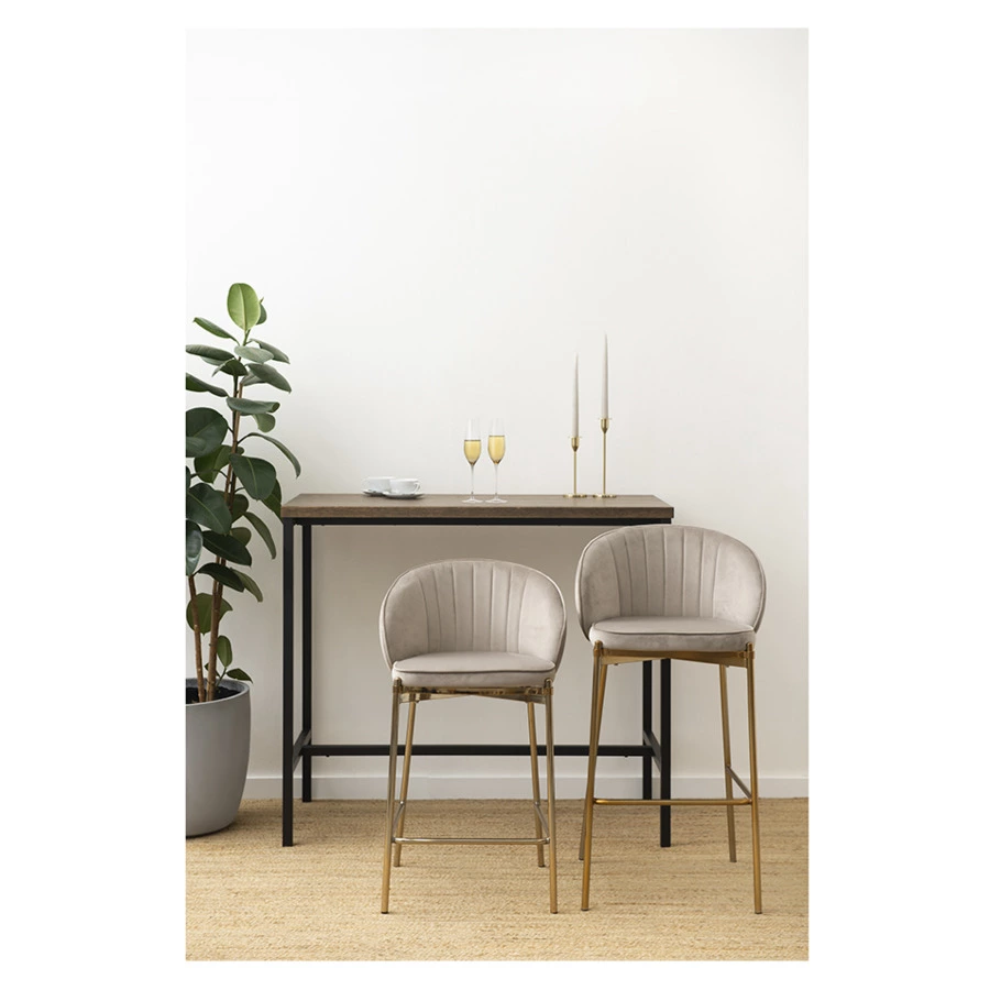 Стул полубарный Bergenson Bjorn Coral, велюр, серо-бежевый