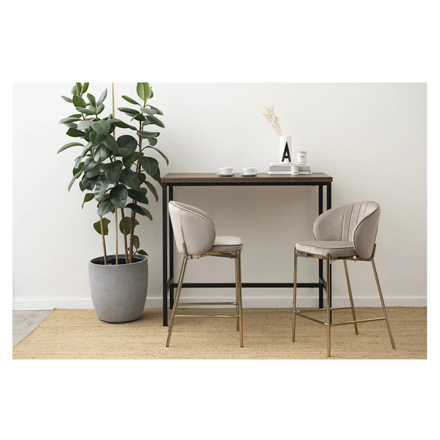 Стул полубарный Bergenson Bjorn Coral, велюр, серо-бежевый