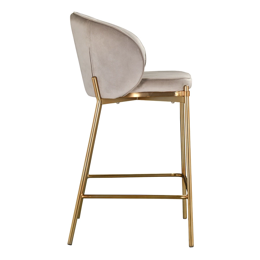 Стул полубарный Bergenson Bjorn Coral, велюр, серо-бежевый