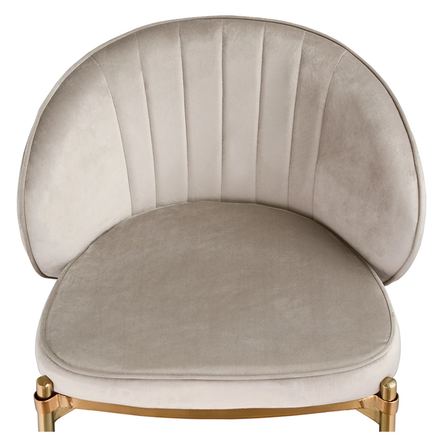 Стул полубарный Bergenson Bjorn Coral, велюр, серо-бежевый