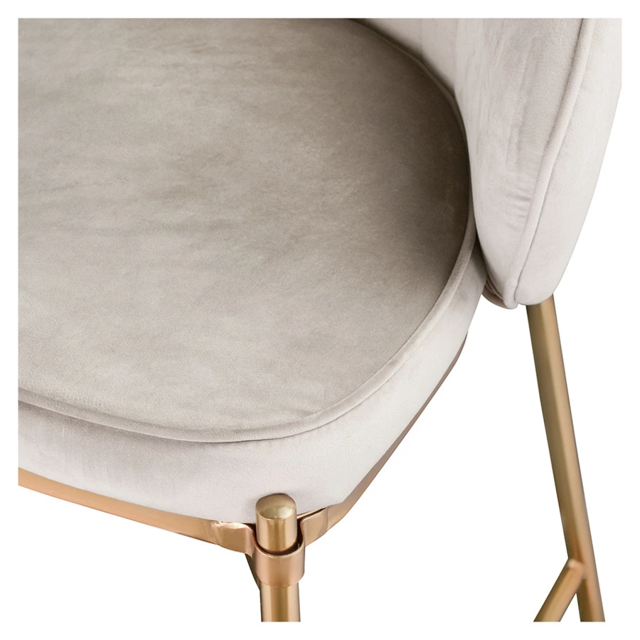 Стул полубарный Bergenson Bjorn Coral, велюр, серо-бежевый