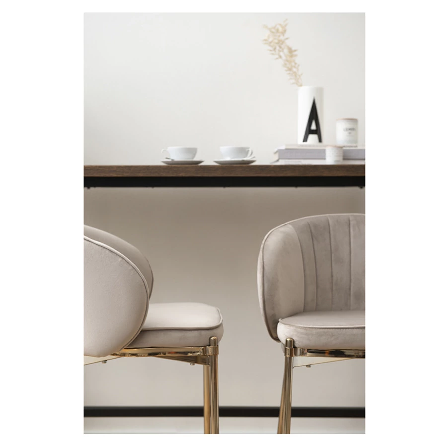 Стул полубарный Bergenson Bjorn Coral, велюр, серо-бежевый