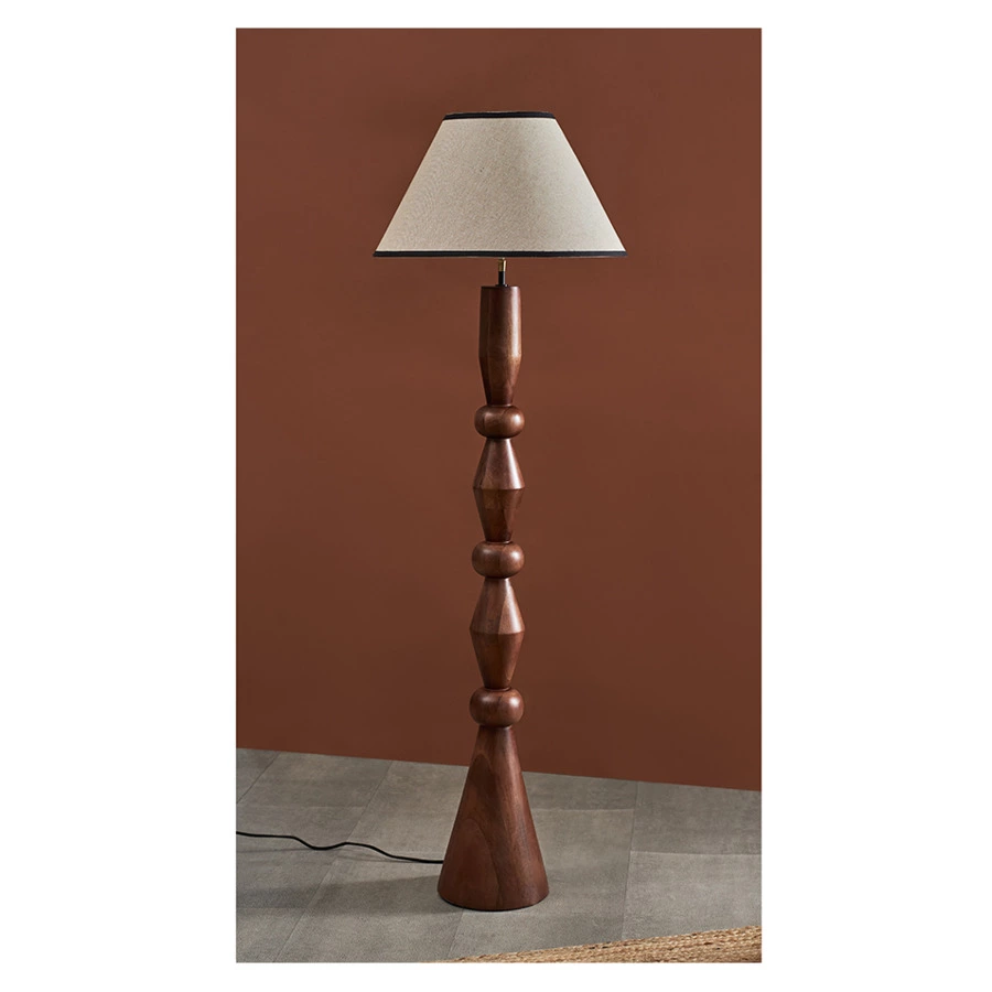 Торшер Bergenson Bjorn Torhill 150 см, бежевый, дерево манго